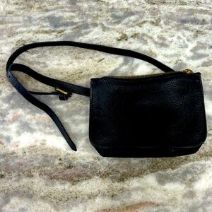 Madewell the Simple Pouch Belt in Black Leather